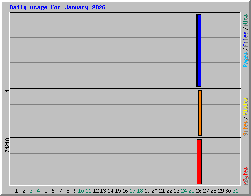 Daily usage for January 2026