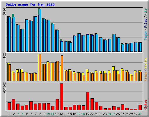 Daily usage for May 2025