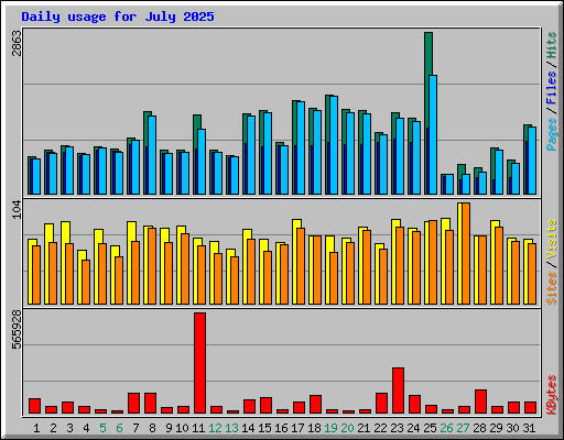 Daily usage for July 2025