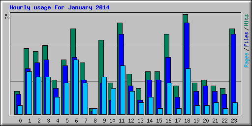 Hourly usage for January 2014